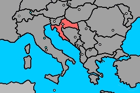 Mapa localizando a Croácia
